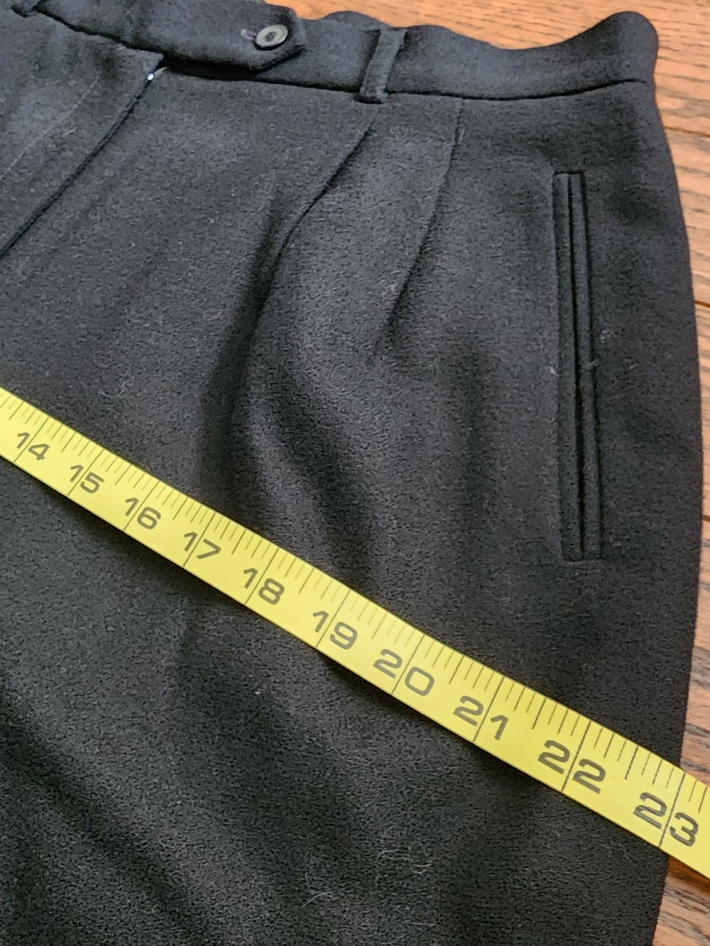 Vtg Morgan Taylor Studio Wool Trousers Corporate Goth Quiet Luxury Womens Sz 16 - Picture 6 of 12
